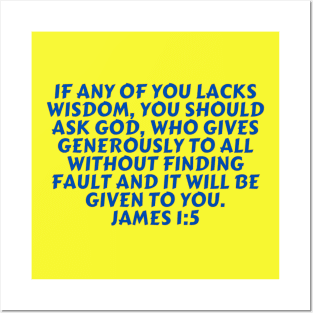 Bible Verse James 1:5 Posters and Art